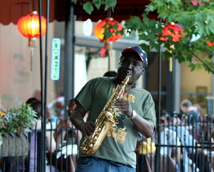 Downtown buskers
