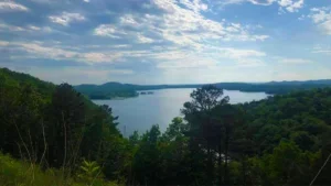 aerial view of Table Rock Lake along the Lakeshore Train in Branson, Missouri, USA